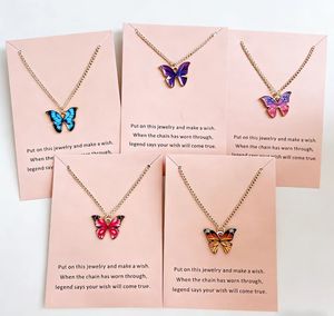 Collar Vintage de Moda para Mujer al por Mayor, Cadena Delgada con Colgante de Mariposa Colorida en Múltiples Formas Geométricas, Joyería - Product Image 1