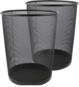 Cubo de Basura Redondo de Metal con Malla y Parte Superior Abierta, Sin Tapa, para Cocina y Baño, Uso Interior - Product Image 1