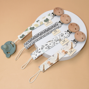 <span class=keywords><strong>Attache</strong></span>-<span class=keywords><strong>tétine</strong></span> en coton 100% pour bébé, <span class=keywords><strong>avec</strong></span> chaîne en mousseline de coton et clips en bois de hêtre et métal, pour la dentition et la suspension - Product Image 1
