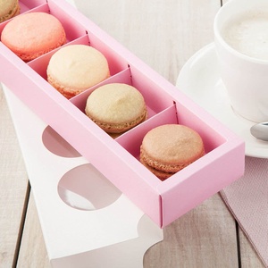 5 khe cắm mini Macaron hộp bao bì dài Macaron hộp cứng nhắc hộp các tông với chèn - Product Image 5