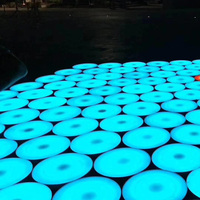 Lumière LED circulaire portable colorée, brique lumineuse LED 3D numérique, piste de danse sensible pour discothèque, scène