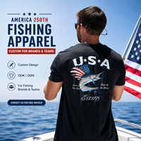 T-shirt de pêche patriotique personnalisé pour homme, 100 % coton léger, motif anniversaire USA, pour équipage de bateau, club, vente au détail