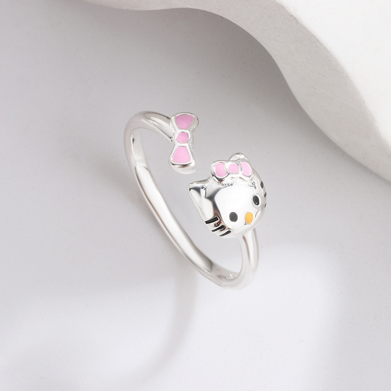 gold plated hello kitty rings