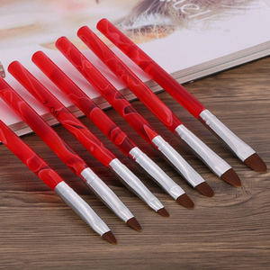 Lot de 7 pinceaux à ongles en nylon à manche ondulé, avec virole sertie, pour gel UV et peinture acrylique - Product Image 6