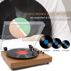 เครื่องเล่นแผ่นเสียงไวนิล ของตกแต่งห้องนั่งเล่น ของขวัญ พร้อมลำโพงสเตอริโอในตัว เครื่องเล่นแผ่นเสียงแบบย้อนยุค อุปกรณ์เสียง - Product Image 5