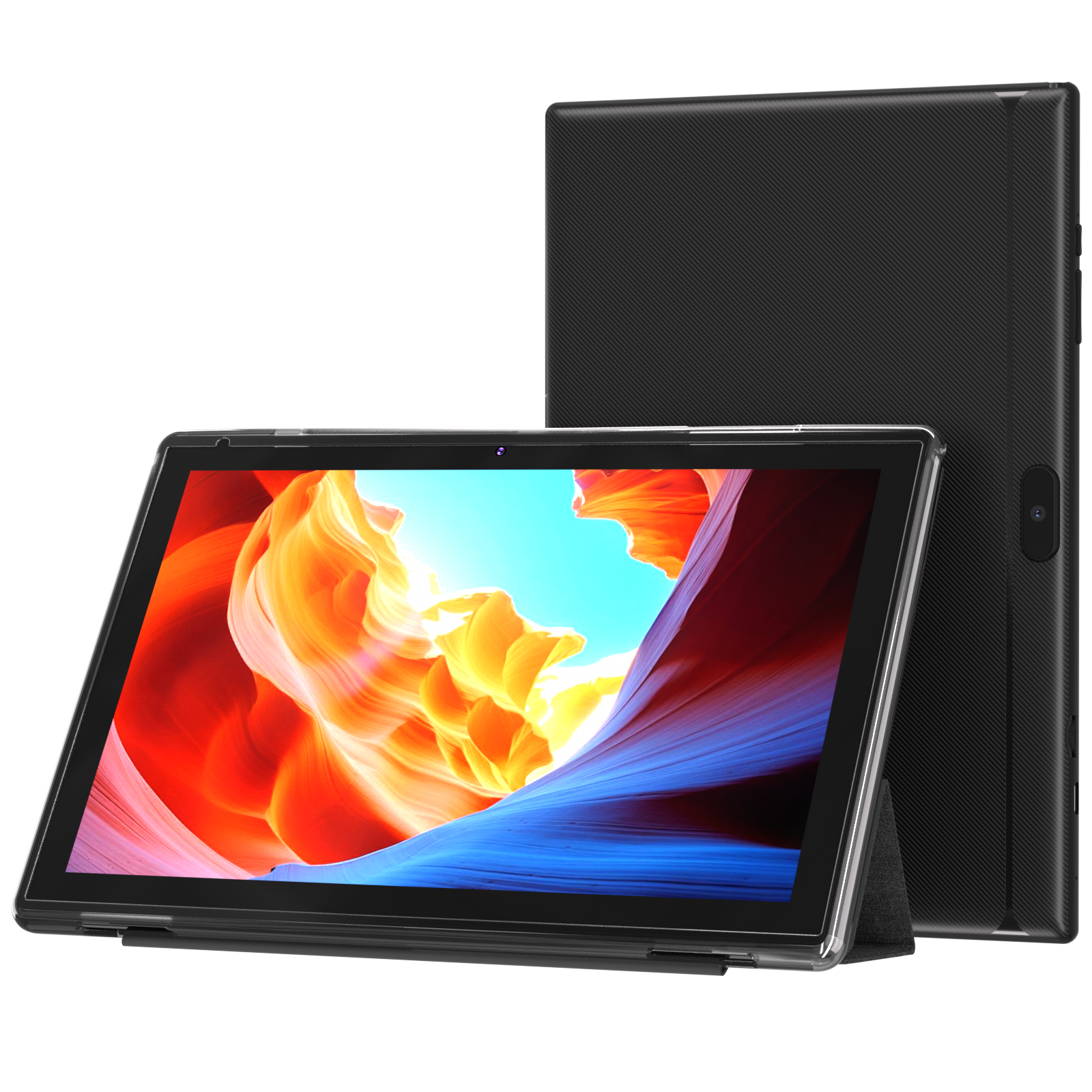 Negro con funda protectora