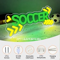 Enseigne néon LED de football Neonawall Sports, indice de protection IP65, décor mural à intensité variable pour salle de jeux, cadeau idéal pour les fans de football