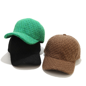 Chapeaux de sport unisexe pour papa Casquette de baseball en acrylique en laine à la mode à 6 panneaux avec impression bouffante de style de rue avec logo personnalisé - Product Image 1