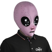 Masque en latex rose Alien, capuche d'horreur fantôme zombie, accessoires effrayants pour fête costumée d'Halloween, personnalisable
