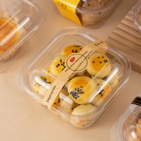 Boîte d'emballage transparente en PET pour gâteau basque en pâte feuilletée, mochi, mini-gâteau, boîte à emporter pour pâtisserie occidentale, conteneur alimentaire