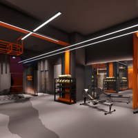 Conception d'intérieur de salle de sport commerciale, planification complète de centre de remise en forme clé en main, rénovation de salle de sport boutique, service de décoration intérieure