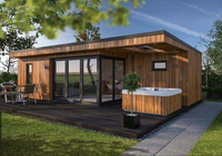 Sauna extérieur moderne tout-en-un à vapeur sèche et infrarouge lointain, pour 2 personnes, en bois de pruche, pour une grande salle de relaxation en villa