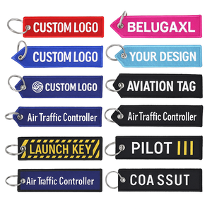 Porte-clés promotionnel en tissu pour voiture et moto, personnalisé avec texte double face et logo brodé - Product Image 5