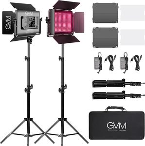 GVM Official 880RS 2pcs RGB LED Video Light 3200-5600K Full Color 60W Photography Studio Led Panel Lighting Kit pour <span class=keywords><strong>Youtube</strong></span> Live - Product Image 1