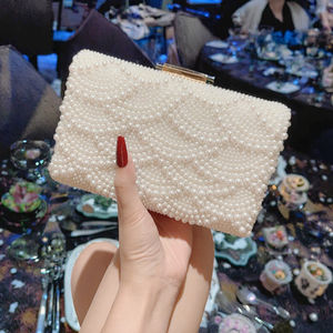 Sac à bandoulière de luxe pour femme, nouveau style rétro, sac de soirée en perles et strass, pompons, doublure en polyester pour mariages et fêtes - Product Image 2