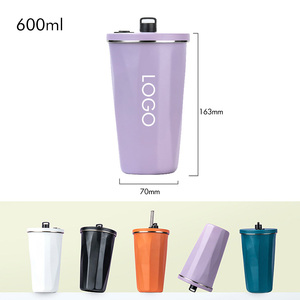 <span class=keywords><strong>Gobelet</strong></span> en acier inoxydable à double paroi de 600ml avec paille rétractable, <span class=keywords><strong>gobelet</strong></span> à thé isolé sous vide Offre Spéciale - Product Image 2