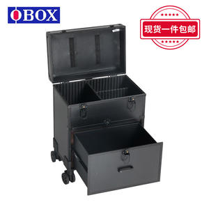 Maleta con Ruedas Obox para Salón de Belleza, Aleación de Aluminio Negra, con Ruedas Universales, Resistente, Duradera, Caja de Almacenamiento Profesional para Maquillaje - Product Image 5