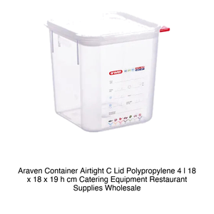 Conteneur hermétique en polypropylène 4 L 18 × 18 × 19 h cm, avec couvercle Araven - Product Image 2