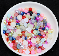 En stock, Vente chaude : Applique de strass et perles demi-rondes à dos plat, écologiques, couleurs assorties, thermocollantes pour la décoration DIY