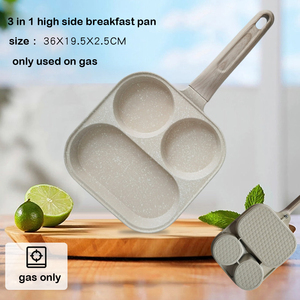 <span class=keywords><strong>3</strong></span> en 1 fundición a presión antiadherente de aluminio sartén huevo bistec sartén sin palo desayuno sartén plana sartén antiadherente utensilios de cocina - Product Image 4