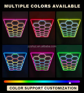 <span class=keywords><strong>Luces</strong></span> LED Hexagonales RGB SUEZ DIY, Clasificación IP54, Material de Aluminio+PC, Luz Nocturna Vibrante con Cambio de Color para <span class=keywords><strong>Taller</strong></span> o Sala de Juegos - Product Image 2