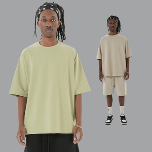 Camiseta de corte cuadrado de gran tamaño para hombre, ropa de calle pesada, hombros caídos, camiseta personalizable con estampado de algodón personalizado Unisex para hombre - Product Image 6