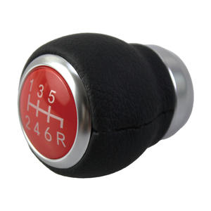 Pomo de palanca de cambios de cuero negro y rojo para Subaru, transmisión manual, diseño ergonómico - Product Image 2