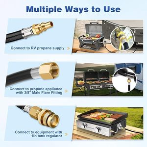 Tuyau <span class=keywords><strong>de</strong></span> connexion rapide au propane <span class=keywords><strong>de</strong></span> 12 pieds pour camping-car à gril à <span class=keywords><strong>gaz</strong></span> Raccords <span class=keywords><strong>de</strong></span> connexion rapide Connexion <span class=keywords><strong>de</strong></span> <span class=keywords><strong>bouteille</strong></span> jetable - Product Image 5