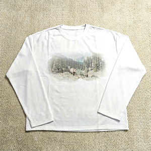 Custom <b>Men's</b> Oversized 100% Cotton Thermal <b>Long</b> <b>Sleeve</b> Streetwear <b>Shirt</b> Digital Print Animal Pattern <b>White</b> Knitted Waffle - Product Image 1