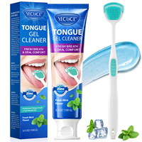 YECUCE Gel Nettoyant pour la Langue au Zinc 100g avec Brosse Professionnelle - Kit d'Hygiène Buccale Menthe Fraîche Anti-Bouffée Olfactive pour l'Élimination de la Mauvaise Haleine