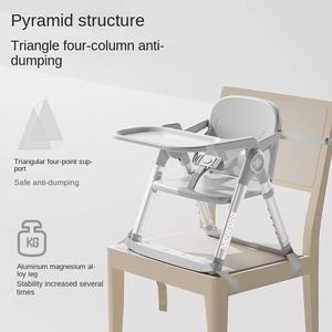 Chaise haute pliable portable en métal pour bébé avec fonction de réglage en <span class=keywords><strong>hauteur</strong></span> pour un usage domestique - Product Image 5