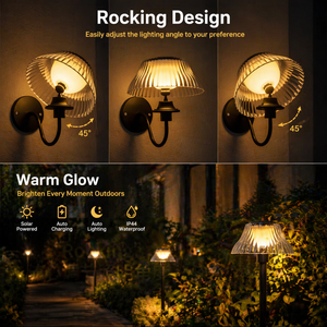 Lampada Solare <span class=keywords><strong>da</strong></span> <span class=keywords><strong>Giardino</strong></span> e <span class=keywords><strong>da</strong></span> Parete - Luce Decorativa per Esterni, Ricarica e Accensione Automatica, Impermeabile - Product Image 3