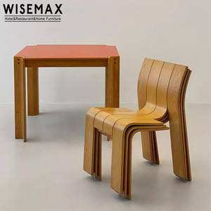 WISEMAX MUEBLES Nuevo estilo chino muebles para el hogar marco de madera estable respaldo Silla de comedor de madera natural para comedor Hotel - Product Image 5