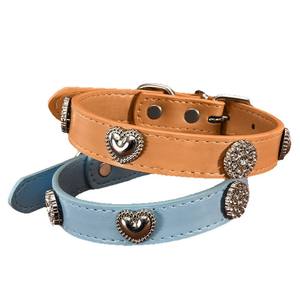 क्रॉस बॉर्डर पंक शैली समायोज्य दिल आकार हीरा कॉर्टेक्स कैट कॉलर क्राउन गैंडे रिन्जेस्ट डॉग कॉलर पालतू सामान - Product Image 2