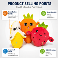 Peluche personnalisable brodée sur mesure, super douce, anti-stress, motif dessin animé, mignonne, musicale, fruits et légumes, pour tout-petits, couleur personnalisée