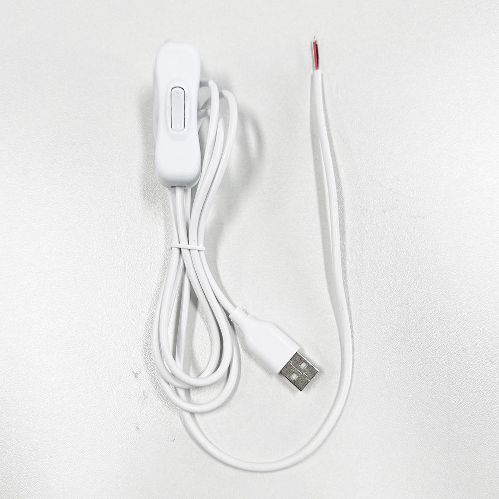 1.5M 5V 304 USB Fans Led Strips Neon Sign Light Open Wire Electronic Power Supply Connector Cable with on off Switch Cable Cord