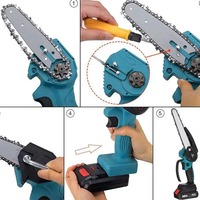 Kabellose Mini-Kettensäge 8 Zoll Bürstenlose Kettensäge CE FCC RoHS Zertifiziert Akku-Ladegerät Ersatzkettensatz für Garten DIY