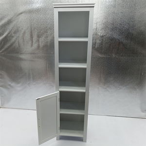 <strong>Bathroom</strong> <strong>Tall</strong> Storage <strong>Cabinet</strong> with 3-tier Shelf and Door Floor <strong>Cabinet</strong> Cupboard <strong>Free</strong> <strong>Standing</strong> Slim Side Organizer Shelves White - Product Image 3