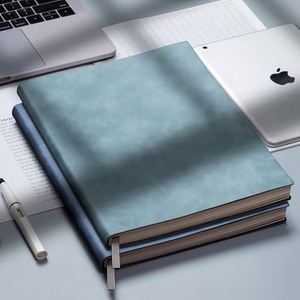 Cuaderno Grande B5 de Cuero Suave, Diseño Artístico Exquisito y Simple, Personalizable con Logotipo, Diario con Líneas Horizontales para la Universidad - Product Image 1