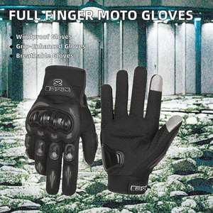 Gants de course unisexes en microfibre à doigts complets pour motos et vélos - Respirants, compatibles avec les écrans tactiles, coupe-vent, pour activités de plein air, moto, motocross - Product Image 2