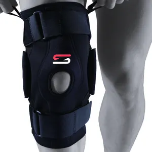 Шарнирный бандаж на колено, бандаж на колено для стабильности с регулируемым компрессионным ремешком для травм мениска
