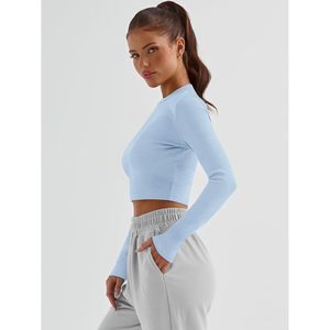 Trendy Queen Women's Bodysuits Basic Ribbed Slim Fitted Crop <b>Tops</b> with <b>Long</b> <b>Sleeves</b> Casual Fall Fashion for <b>Y2K</b> Teen Girls - Product Image 4