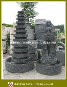 Decoración <span class=keywords><strong>de</strong></span> fábrica paisajismo diseño <span class=keywords><strong>cascada</strong></span> figura estatua escultura mármol negro mujer desnuda fuente - Product Image 3