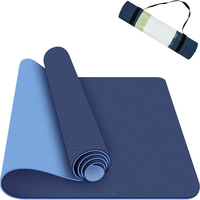 Tapis de yoga portable TPE 6 mm, 183 cm x 61 cm x 6 mm, violet, bleu, vert, personnalisable avec logo, pour intérieur/extérieur, modèle 2026, vente chaude