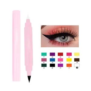 2023 Neuer Großhandel 2 In 1 Wasserdichter doppelter bunter Radiergummi Eyeliner Pen Eyeliner mit Radiergummi Cremiger Lidschatten/Grausamkeit