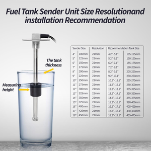 Sensor de nivel de combustible de 240-33 ohmios y 9 pulgadas (225 mm) para tanque de gasolina de embarcaciones marinas, camiones y coches - Product Image 4
