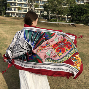 Écharpe ethnique en twill de coton et polyester de haute qualité pour femme, style écharpe à l'infini, collection automne, vente chaude en <span class=keywords><strong>Afrique</strong></span> - Product Image 6