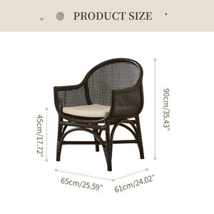 <span class=keywords><strong>Fauteuil</strong></span> de salle à manger en rotin tissé à la main design moderne, élégant, confortable et durable, ergonomique et écologique pour la maison et le salon - Product Image 6