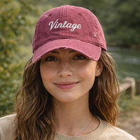 Gorras de Béisbol Estilo Dad Hat, Desgastadas, de Algodón Lavado, con Visera Curva, Logotipo Bordado Personalizado