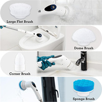 Nettoyeur électrique rotatif 9 en 1 sans fil avec commande vocale, brosse de nettoyage puissante pour salle de bain, baignoire, carrelage, sol, cuisine, fenêtre